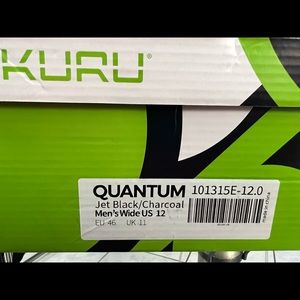 KURU jet black Quantum Mens size 12 shoes